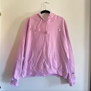 Champion Reverse Weave Pink Cropped Sweatshirt Hoodie
